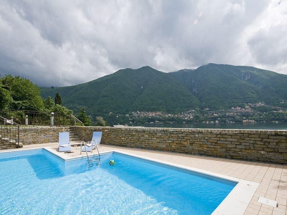 Cool off in the pool. The home also benefits from air conditioning.