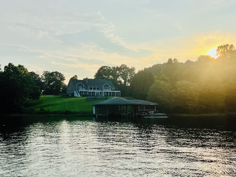 View of the 3-acre property from the water
