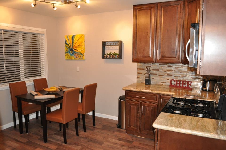 Gourmet Kitchen, fully stocked with high end Stainless Steel Appliances