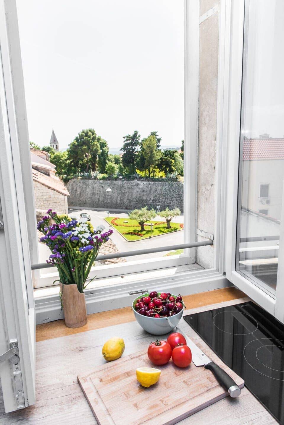 view from apartament 7, smaller kitchen