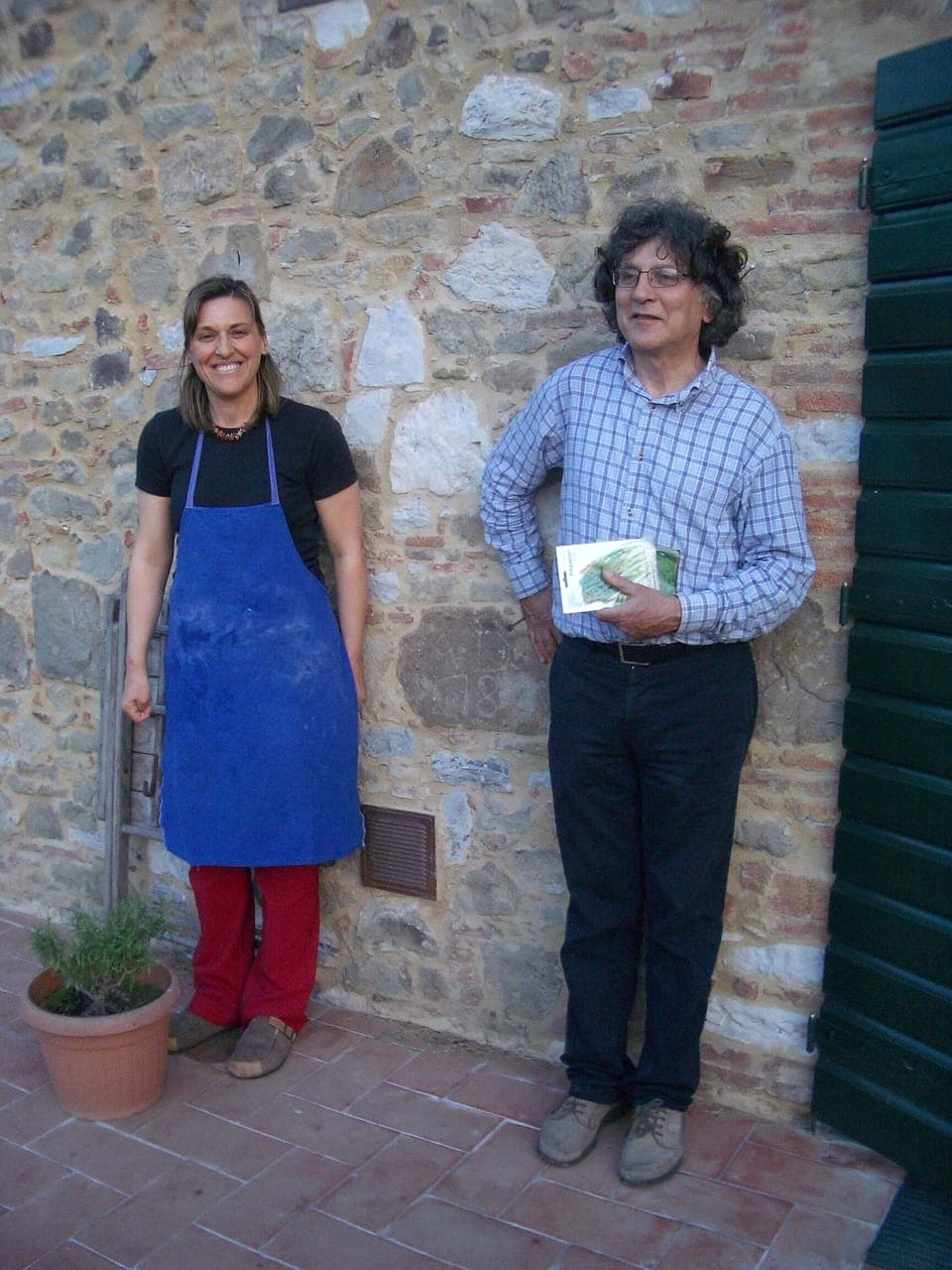 my husband and I in front of the date found on the facade : 1718 !!!