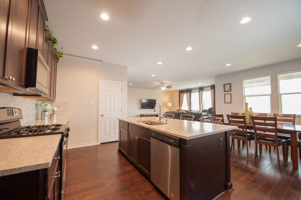 Living Room/Dining Room view from Kitchen