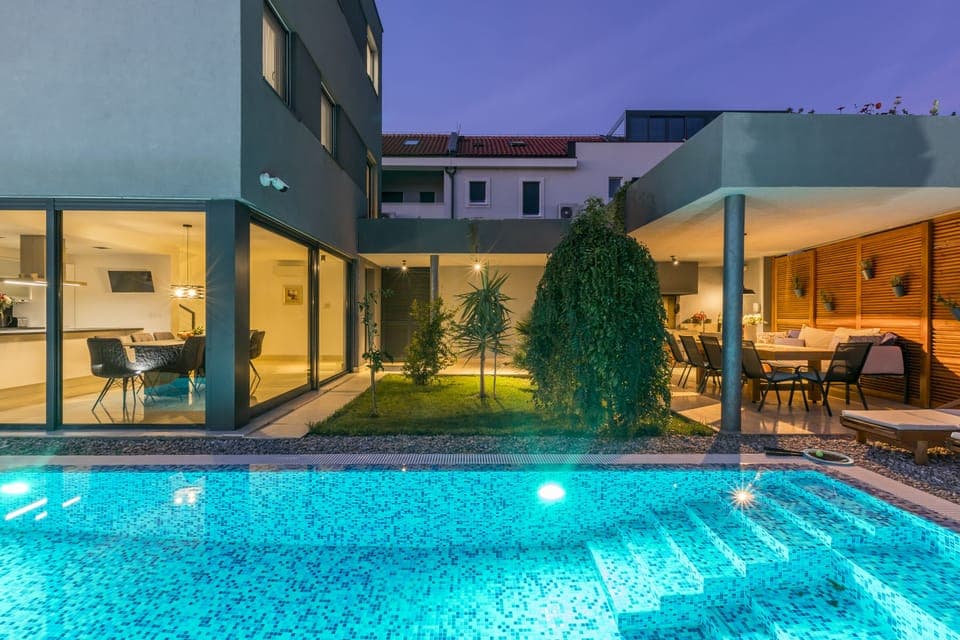 Pool area - night view