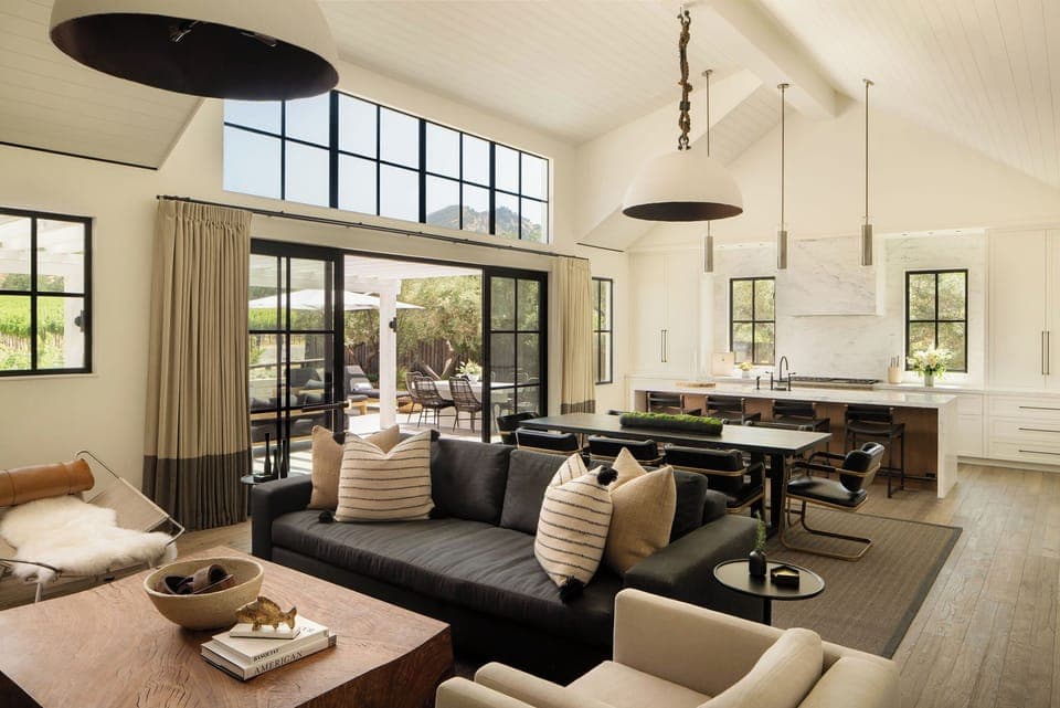 Premier Villa, 3 Bedrooms, Hot Tub (Vineyard & Mountain | Bocce Court) | Living area | 55-inch Smart TV with satellite channels, TV, fireplace