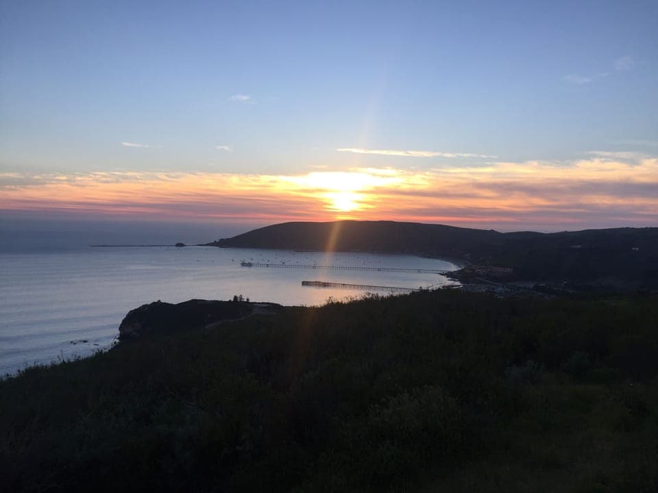 View of the sun setting at Ocean Park, just a 0.3mile stroll down the street.  