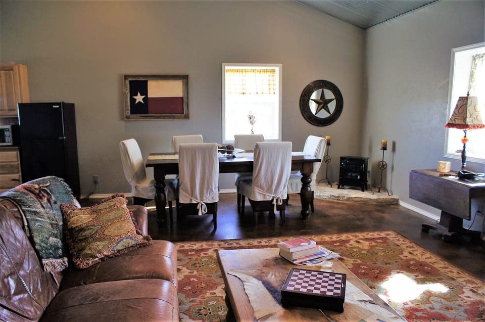 View from living room into dining area - gather and share your day's adventures!
