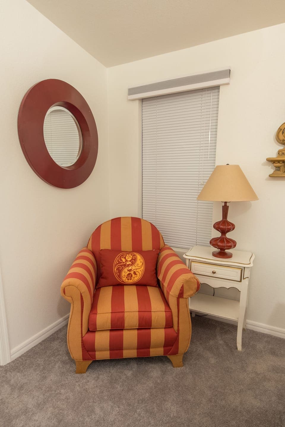 Master bedroom reading chair and lamp