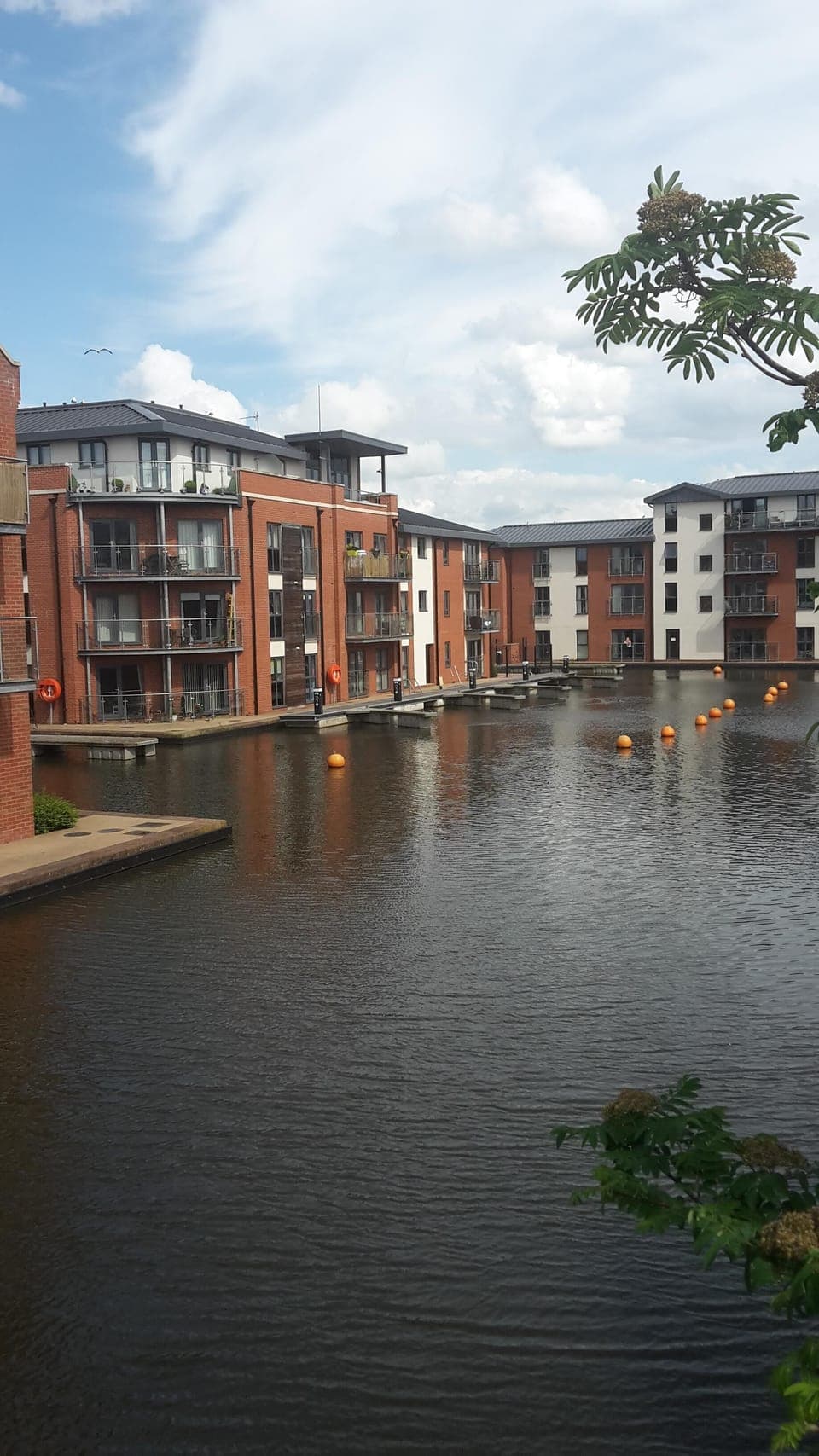 view of the apartment from the canal basin bridge