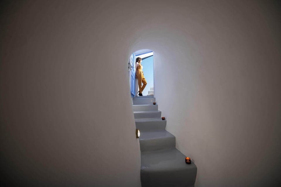 Cave steps to the terrace 