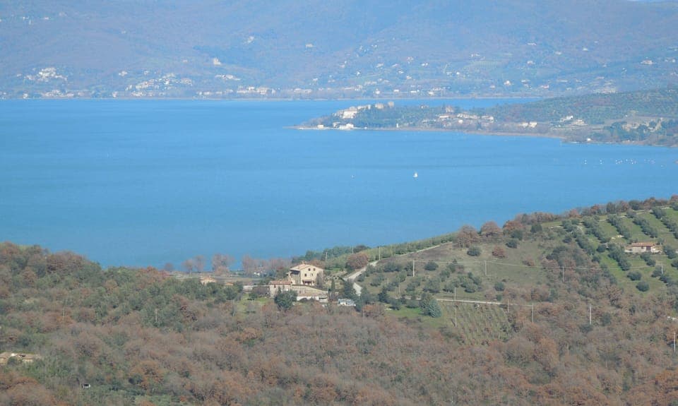 Panorama from the south with house in foreground.