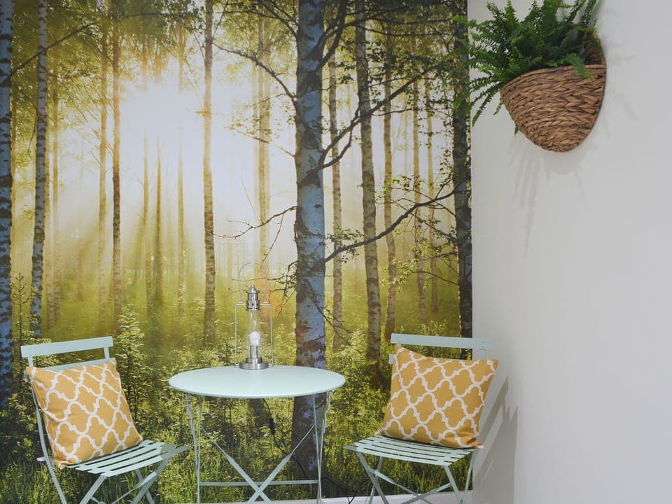Quirky seating area in the hallway | Maes y Mor, Criccieth, near Porthmadog