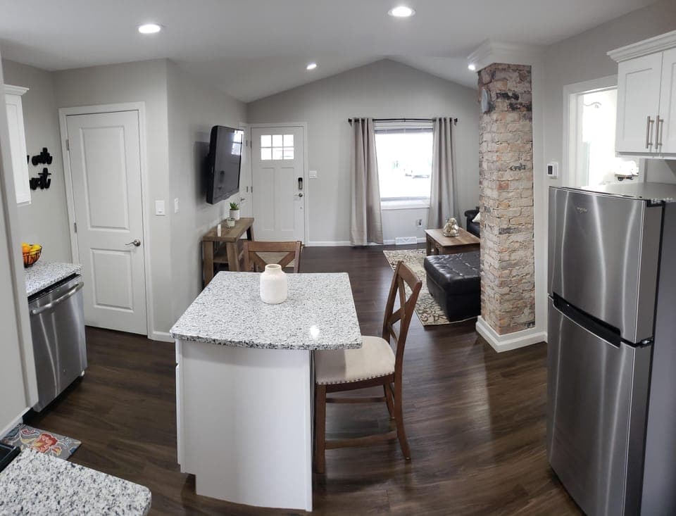 The original brick chimney is one of our favorite features.