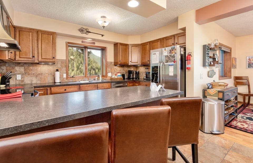 Room, Indoors, Kitchen Island, Kitchen, Chair