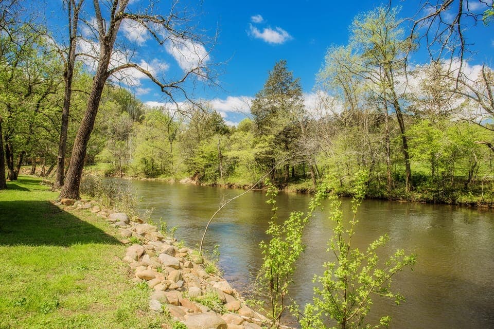 Little Pigeon Forge River next to house