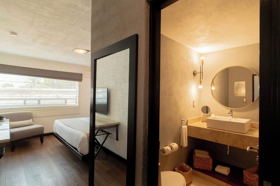 Standard Room, 1 King Bed | Bathroom | Shower, rainfall showerhead, free toiletries, hair dryer