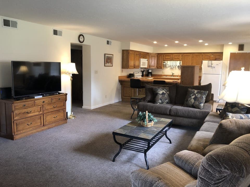 View from Front room to the kitchen