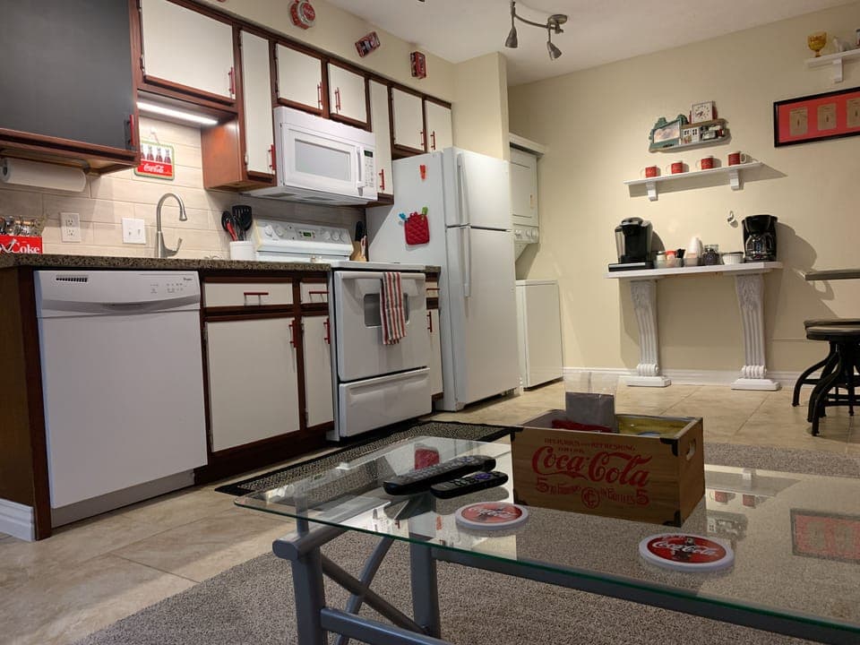 living room to kitchen area