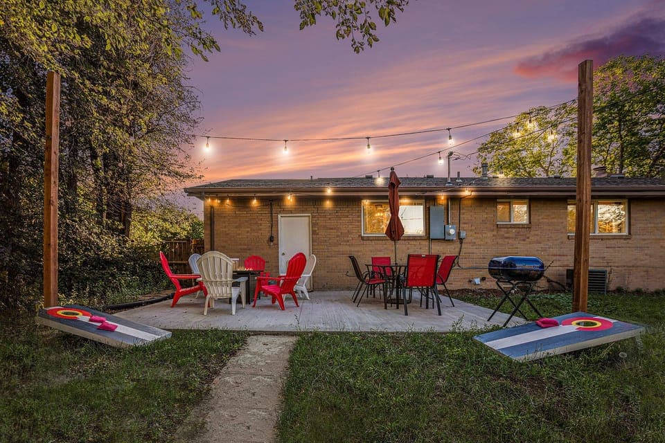 Kick back in the backyard with drinks, games, and good company.