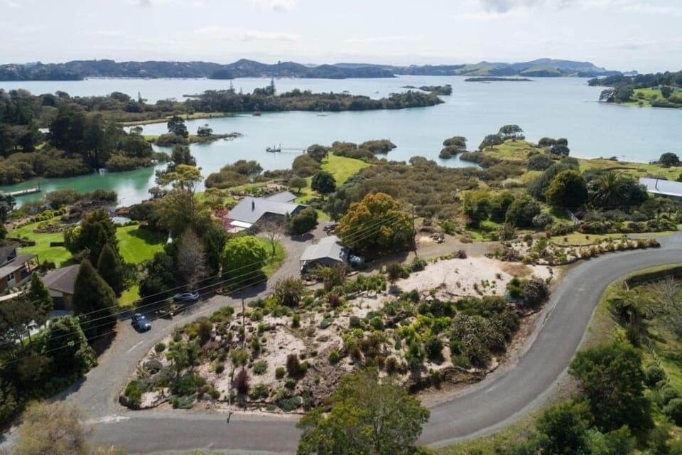Aerial view of 1.5 hectare property looking North