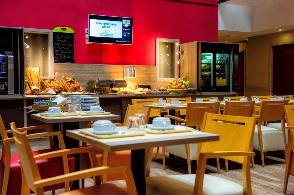 Grab breakfast for a fee in the breakfast room.