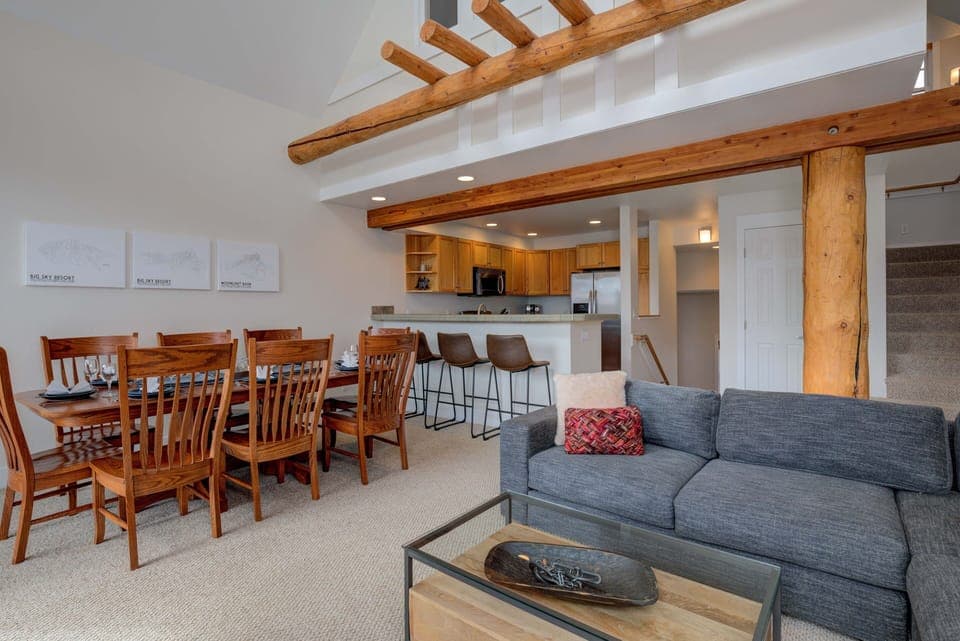 Sharing the days adventures is easy in the Open-concept living space 