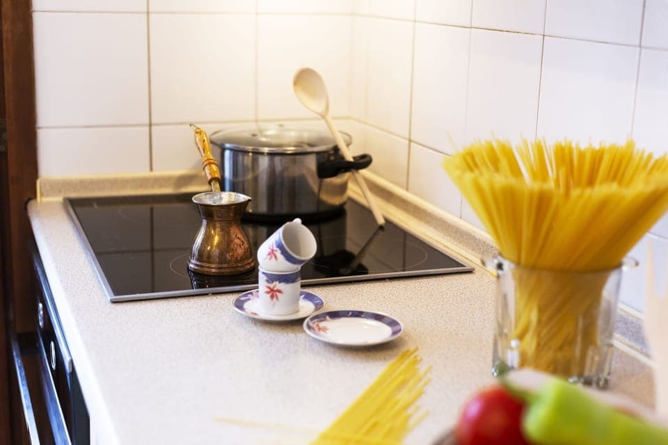 Fridge, electric kettle