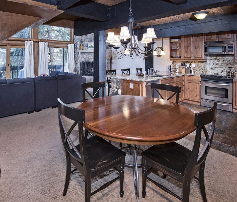 Kitchen area with table for 4