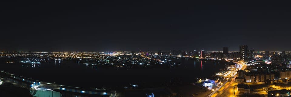 Catch this magnificent panoramic terrace view at night