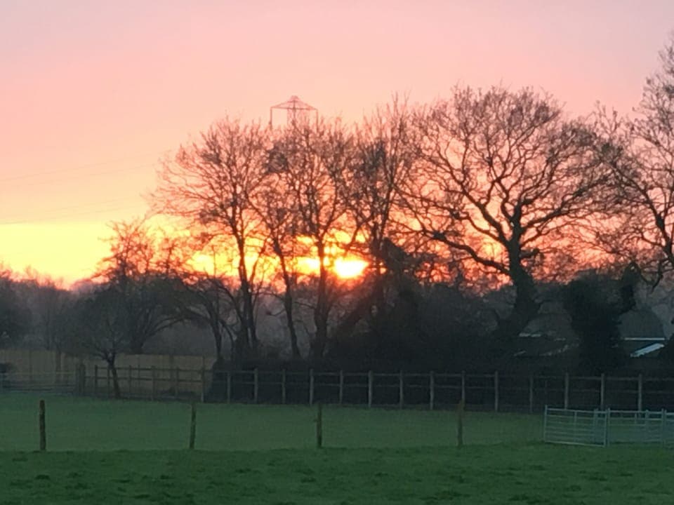 Sunset over the farm