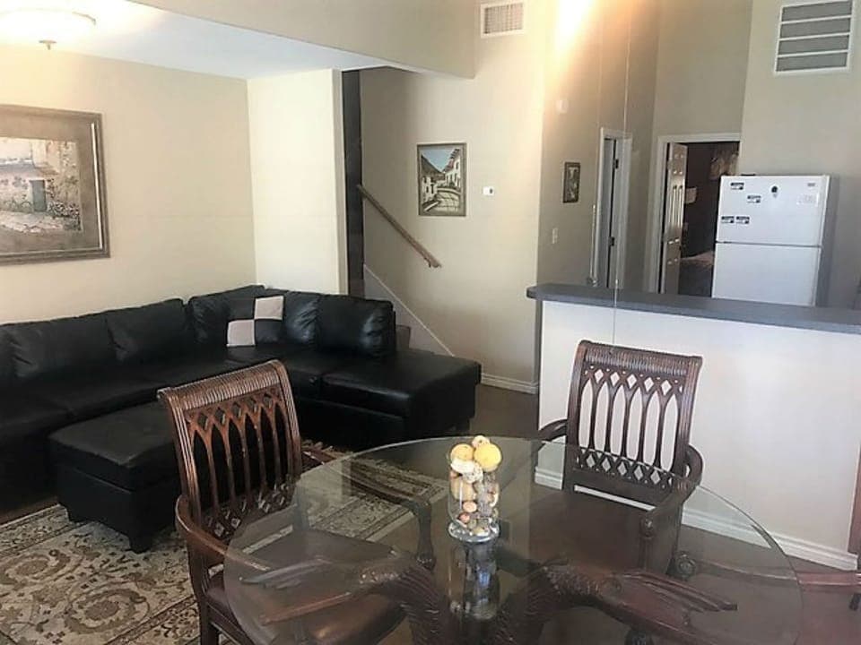 Living room and kitchen area