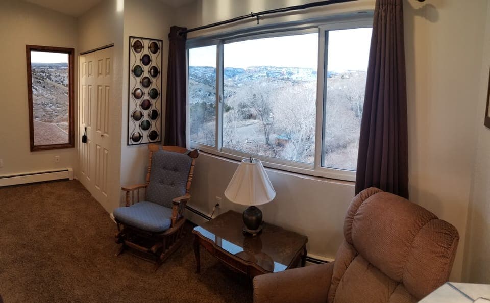Views of the National Monument and Lunch Loops Trails from the upstairs bedroom