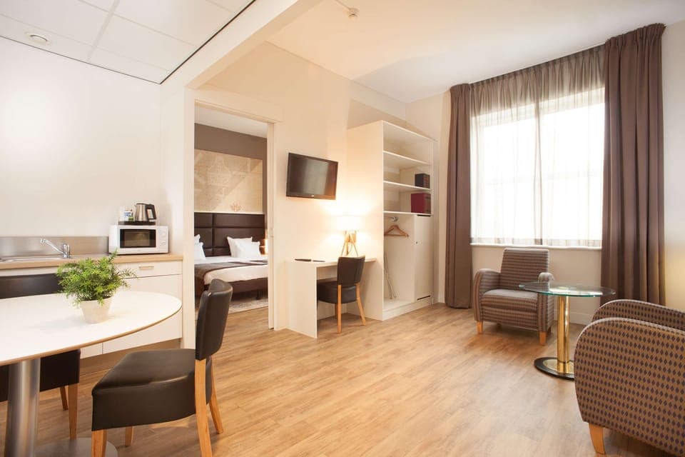 In-room safe, desk, laptop workspace, blackout drapes