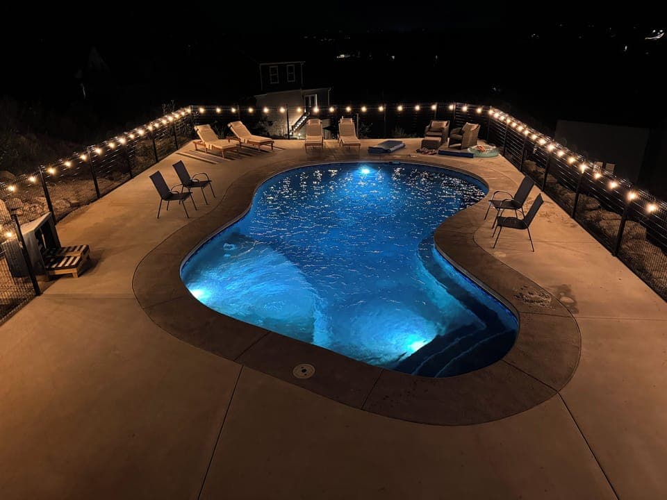 Enjoy the amazing views outside on the deck. View of Private pool from house.
