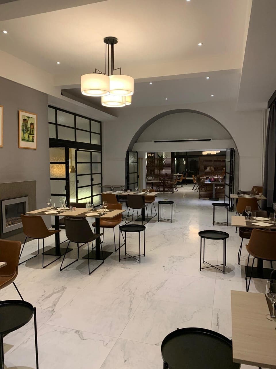 Lunch, dinner served; Mediterranean cuisine, garden views 