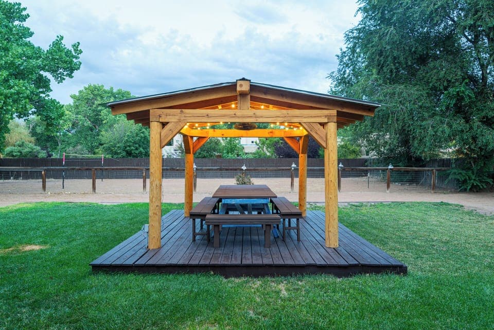 Gazebo in backyard