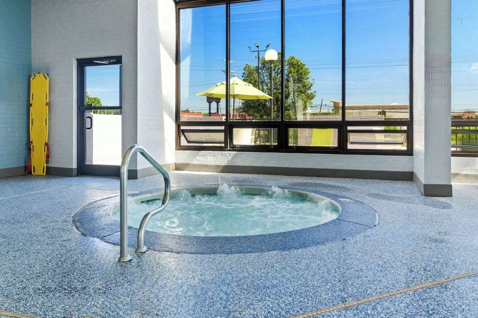 Indoor pool, open 10:00 AM to 10 PM, sun loungers