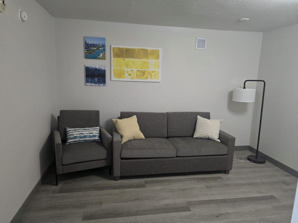 Room, 1 King Bed with Sofa bed, Accessible, Non Smoking | Hypo-allergenic bedding, down comforters, pillowtop beds, desk