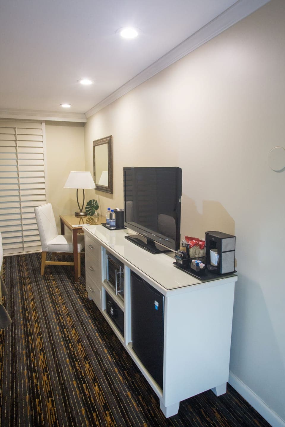 In-room safe, desk, laptop workspace, iron/ironing board