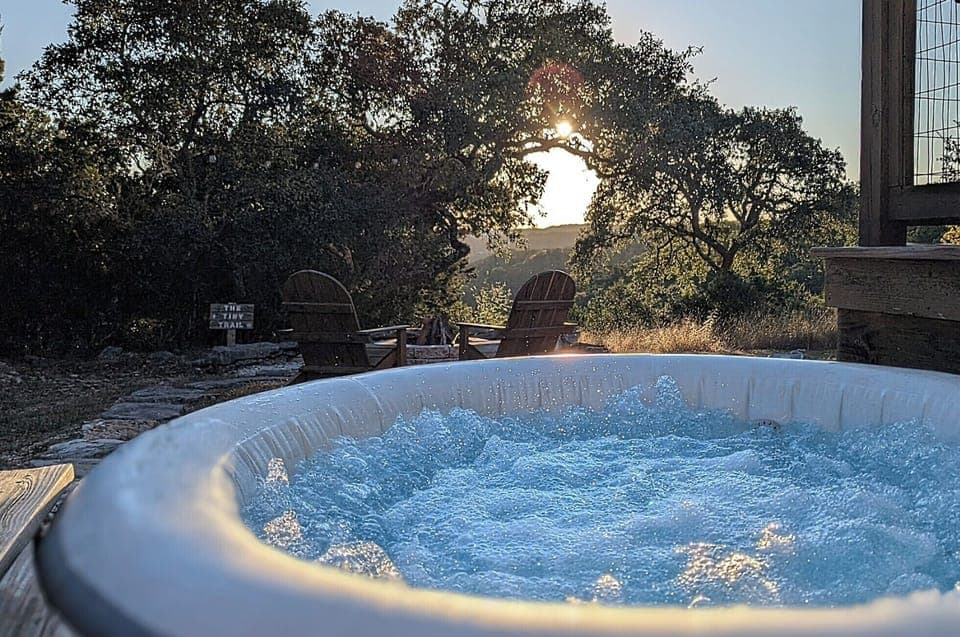Hot tub season is here! Enjoy a relaxing soak while taking in the beautiful view