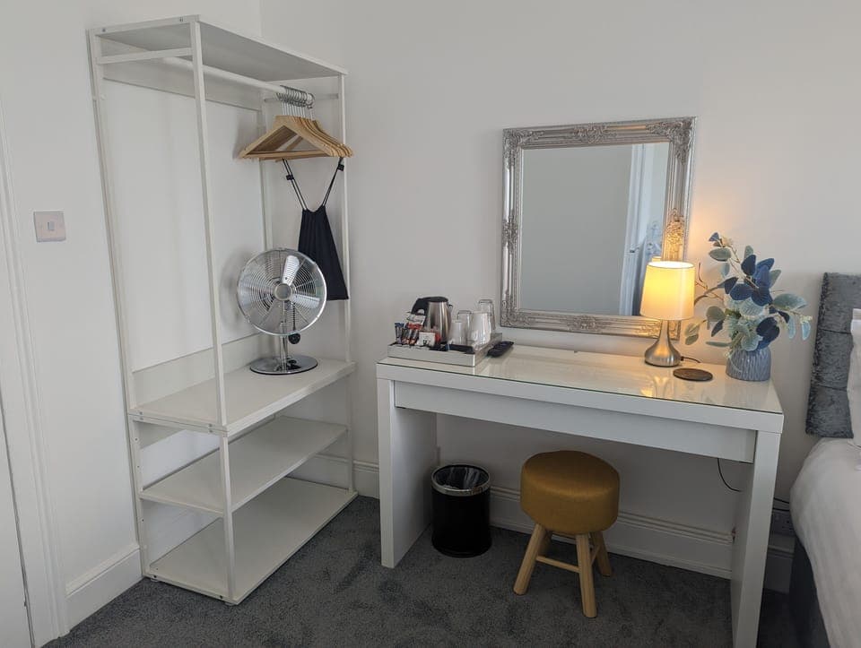 Triple Room, Multiple Beds, Beach View | Desk, iron/ironing board, bed sheets