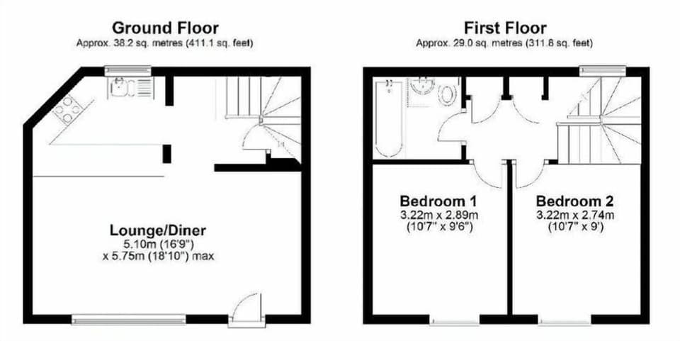 Classic Cottage, 2 Bedrooms | Floor plan