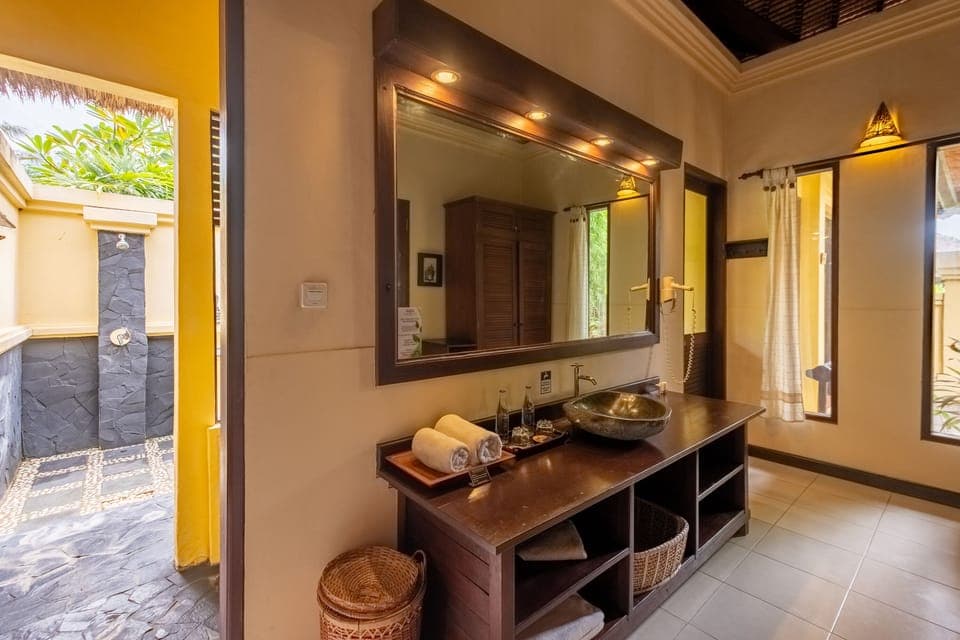 Lotus Garden View Villa No.7 | Bathroom | Shower, rainfall showerhead, free toiletries, hair dryer