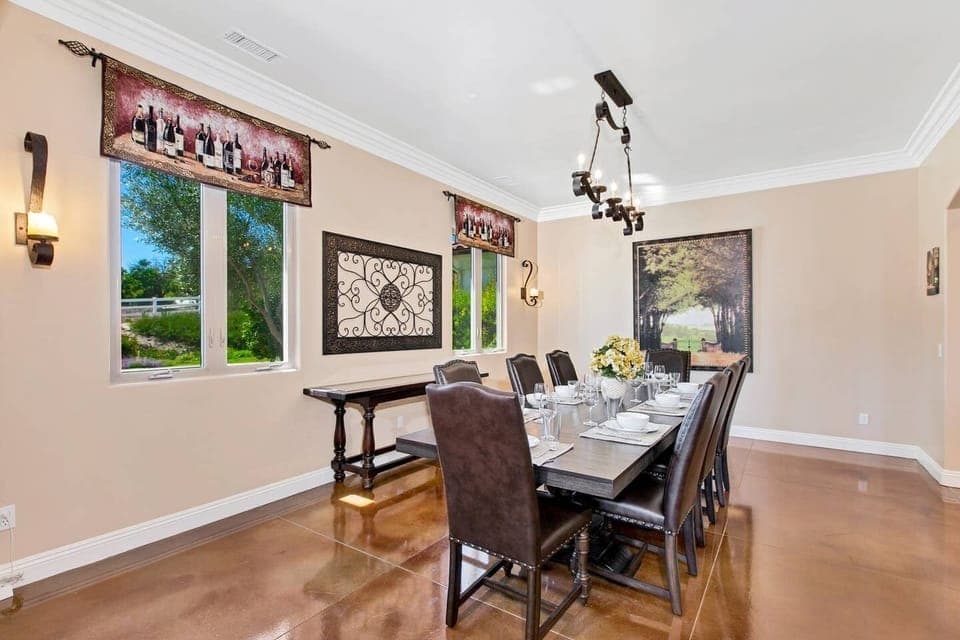 Share special meals in the formal dining room, which seats up to 10