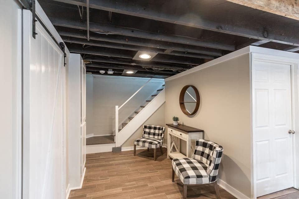 Lower level sitting area.