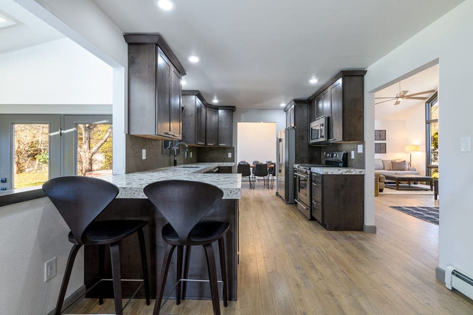 Large, open kitchen.