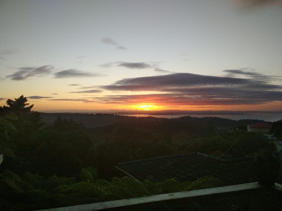 sunrise over the Manukau Harbour