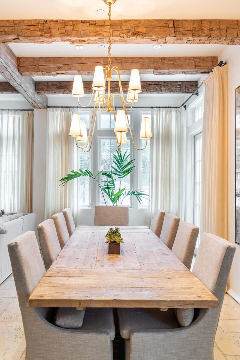 Dining Table, Chairs, and Windows.