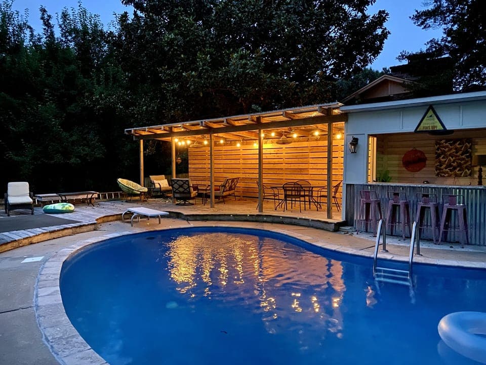 Private pool with diving board