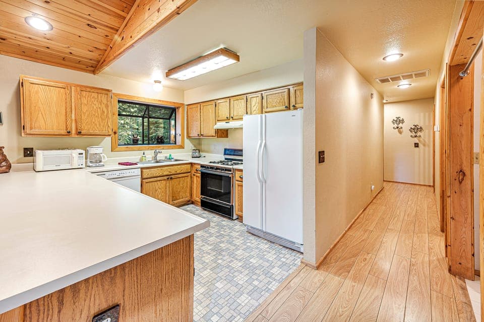 Open kitchen with generous counter space