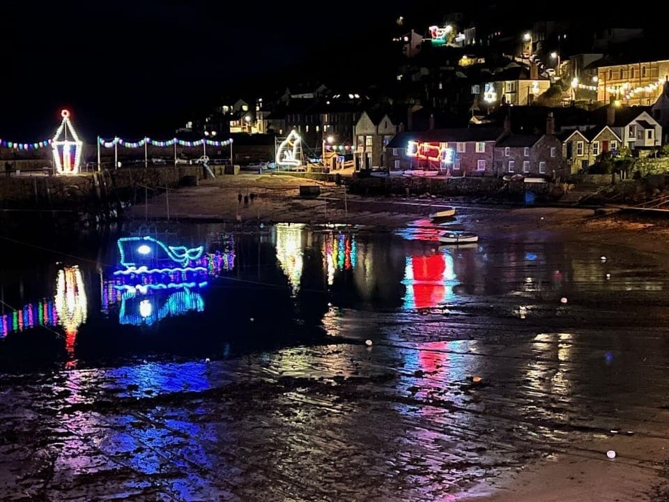 Mousehole; quaint Cornish fishing village with legendary Xmas lights
